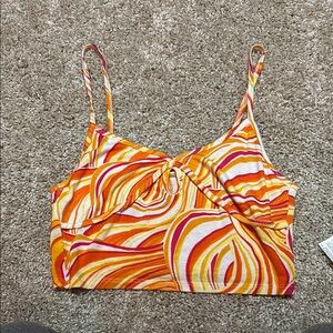 Vibrant Orange and Pink Swirl Women's Top